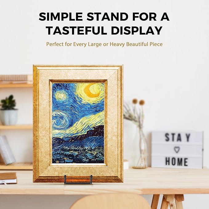 TR-LIFE 16 Inch Black Metal Plate Stand (3 Pack) - Heavy Duty Picture and Display Stand for Large Plates, Frames, Platters and Art