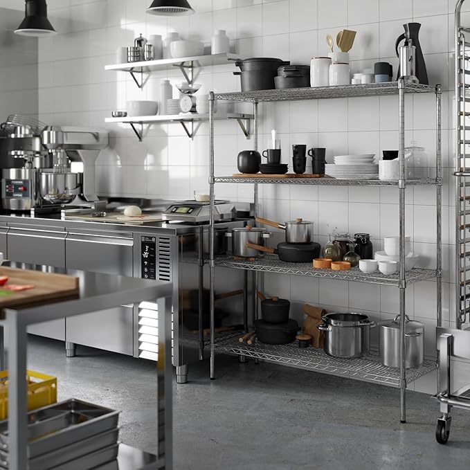 Regal Altair 18" Deep x 48" Wide x 64" Height Wire Shelving Kit | 4-Tier | NSF Commercial Storage Rack Unit