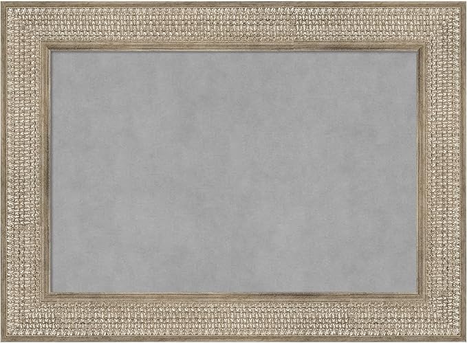 Amanti Art Silver Framed Magnetic Board 22x30 Medium Vision Board for use with Magnets, 100% Metal Sheet to Display Items as Office Decor or for Home Organization in mudroom, Kitchen or Kids Room