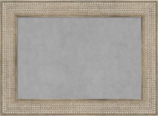 Amanti Art Silver Framed Magnetic Board 22x30 Medium Vision Board for use with Magnets, 100% Metal Sheet to Display Items as Office Decor or for Home Organization in mudroom, Kitchen or Kids Room