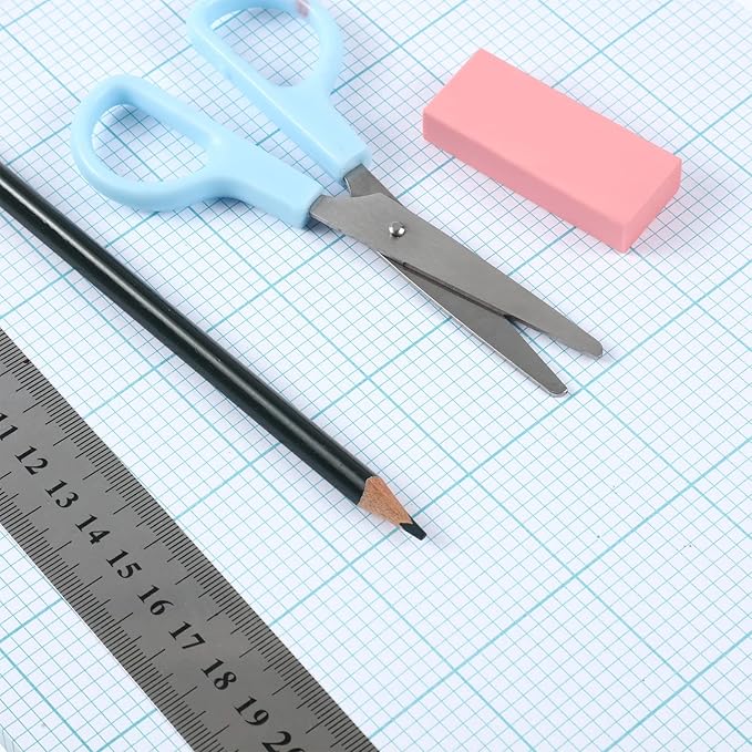 Ctosree 6 Pcs 8.5 x 11 Quadrille Pads 10 Squares Per Graph Paper Pad Back to School Engineer Grid Paper Pad for School Supplies 50 Sheets/Pack