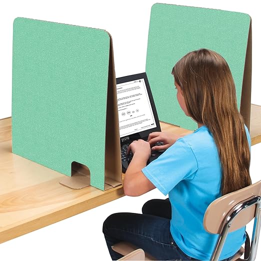 Really Good Stuff Privacy Shield Dividers - Set of 12, Green - Create a Distraction-Free Learning Environment - Testing & Desk Divider Boards for Student Desks, Classroom Essentials & Must Haves