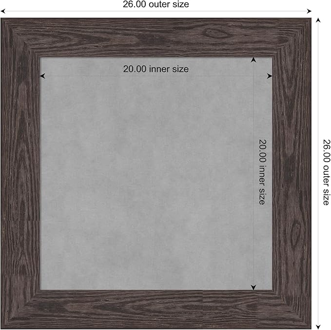 Amanti Art Black Framed Magnetic Board 26x26 Medium Vision Board for use with Magnets, 100% Metal Sheet to Display Items as Office Decor or for Home Organization in mudroom, Kitchen or Kids Room