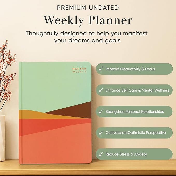 2026 Planner, Daily Journal & Gratitude Journal All-In-One with To Do List, Self Care Prompts & Habit Tracker - 5.8 x 8.3 - Morning
