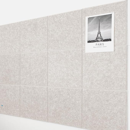 AKTOP Cork Board Bulletin Board 47"x35", 12 Pack Removable Felt Cork Board Tiles for Wall, Large Corkboard Notice Pin Board for Office, School & Home, 48 Safe Adhesive Tabs, 20 Push Pins, Latte