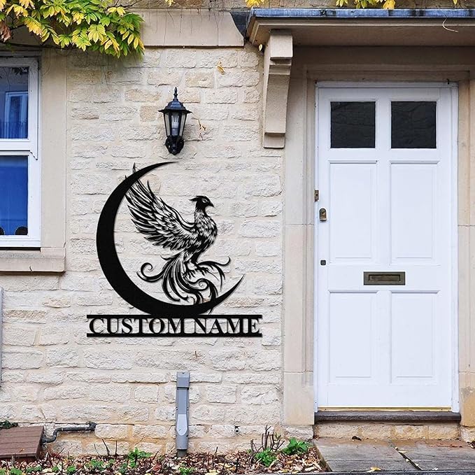 Dyoart Custom Phoenix Metal Sign | Personalized Last Name Signs | Phoenix Wall Art | Metal Outdoor Wall Decor | Personalized Housewarming Gifts | Phoenix Wall Decor for Living Room Bedroom
