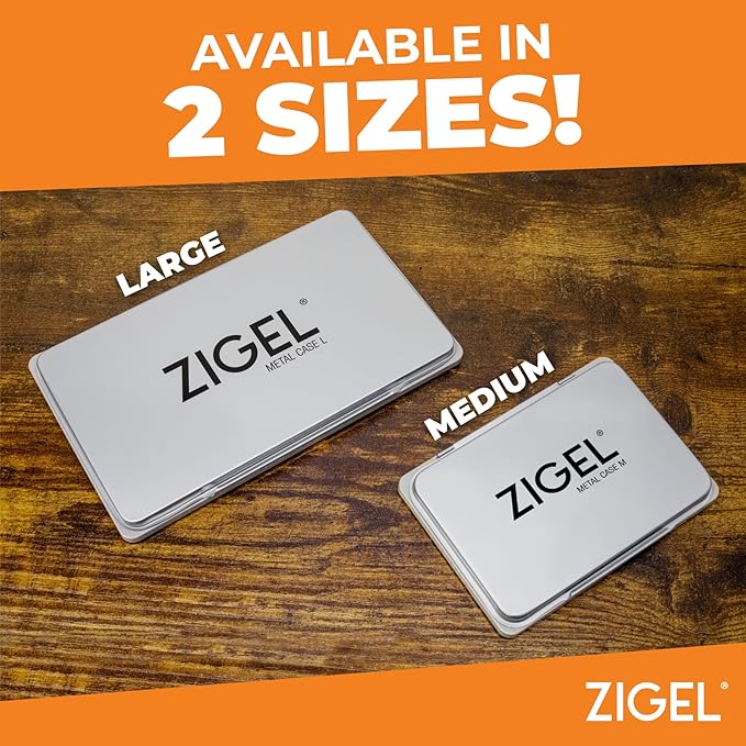 2 Pack Metal Case Stamp Pad Large Size, Sky Blue Color - Size: 3" x 6" - Choose from 15 Ink Colors
