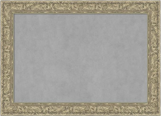 Amanti Art Silver Framed Magnetic Board 31x43 Large Vision Board for use with Magnets, 100% Metal Sheet to Display Items as Office Decor or for Home Organization in mudroom, Kitchen or Kids Room