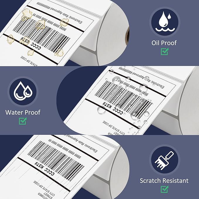L LIKED 16 Rolls 4" x 6" Direct Blank Thermal Shipping Labels with 450 per Roll - Compatible with Zebra 2844 ZP-450 ZP-500 ZP-505 (16 Rolls - 7200 Labels)