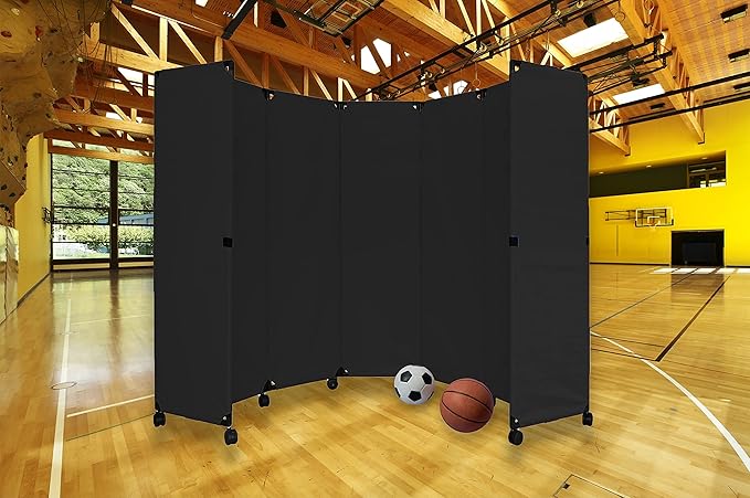 Versare MP10H Portable Folding Wall Partition | Economical 5 Panel Design | Portable Room Divider On Wheels | Adjustable, Freestanding Setup | Multiple Widths