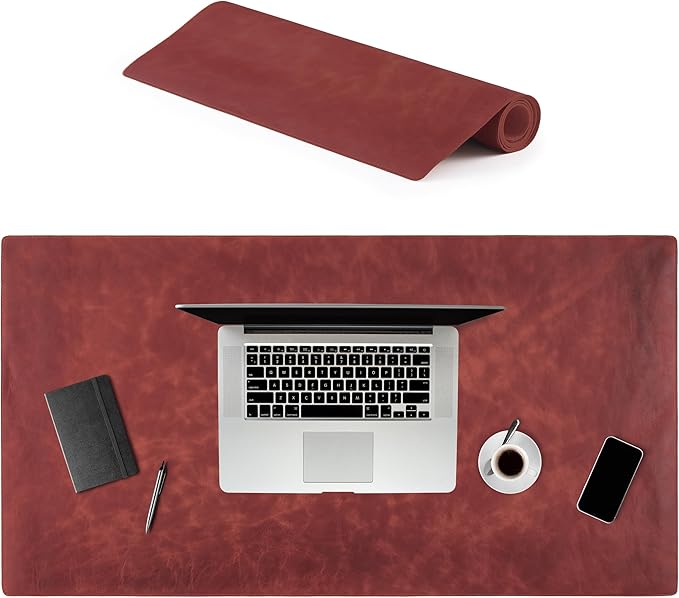 Node Leather - Genuine Leather Desk Mat - Executive Real Leather Desk Pad - Large (18 3/4" X 35 3/4") | Non-Slip Desk Blotter