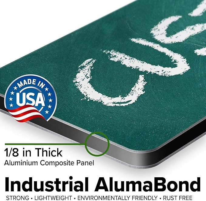 Custom Sign, Custom Street Sign, 11 Font Colors, 13 Font Styles, 4 Hole Options, 22 Sizes, 6x24 Inches, Rust Free DiBound, Fade Resistant, Made in USA by My Sign Center (Chalkboard Green)