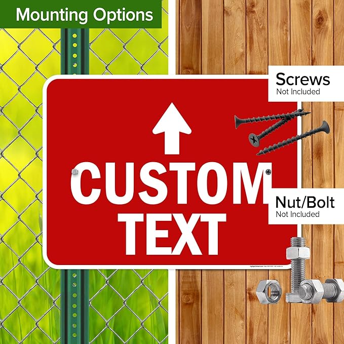 Custom Arrow,Custom Directional Sign, Up Arrow,18x24 Inches, Rust Free .063 Aluminum, Fade Resistant, Made in USA by My Sign Center