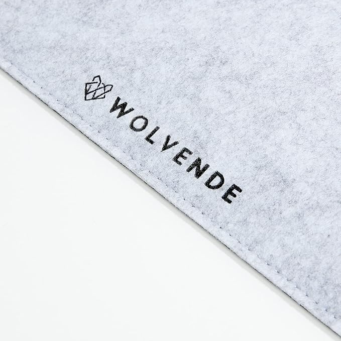 Wolvende Premium Felt Desk Mat | Medium 12" x 36" | Multifunctional Desk Pad for Home Office | Light Gray