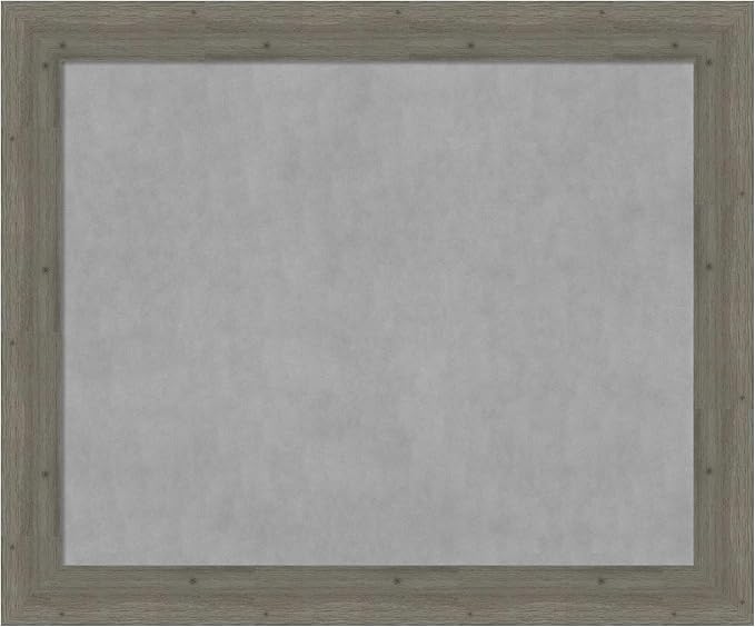 Amanti Art Grey Framed Magnetic Board 39x47 X-Large Vision Board for use with Magnets, 100% Metal Sheet to Display Items as Office Decor or for Home Organization in mudroom, Kitchen or Kids Room