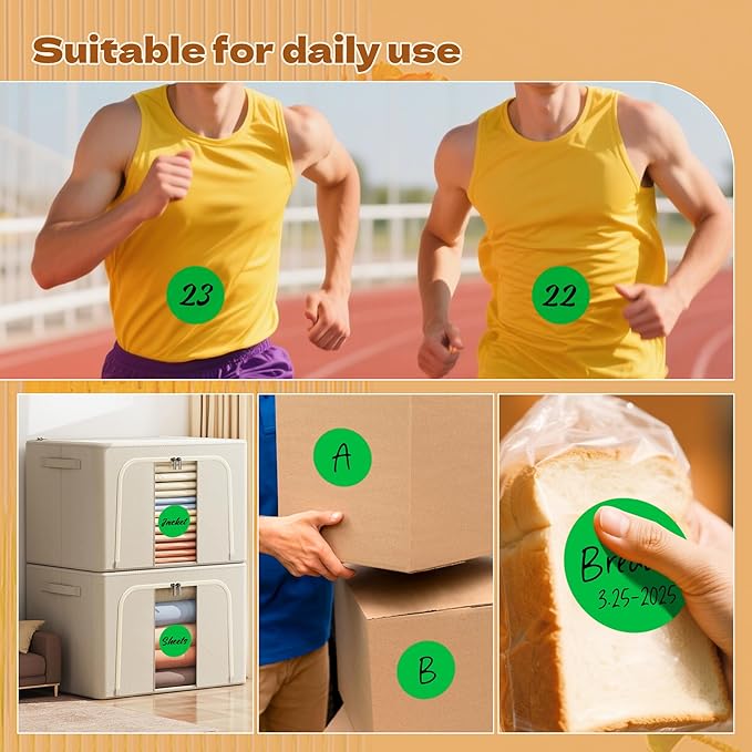 3 Inch Round Color Coding Labels (500 per Roll) - Colored Dot Stickers Round Labels for Inventory, Warehouse, Office Organizing - Green Circle Stickers