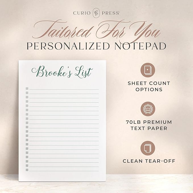 Personalized Notepads with Checkboxes, Personalized To Do Notepad, Personalized Stationery, Custom Checklist Notepad Daily Plan Task List, Daily List Notepad Personalized Memo Pads - To Do List Pad