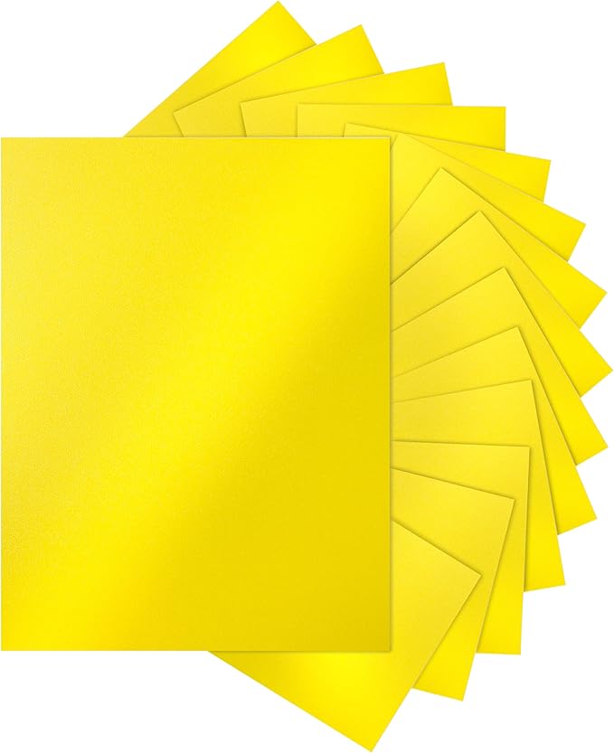 Silunkia 28 Sheets Shimmer Yellow Cardstock 8.5 x 11 Craft Paper, 250gsm/92lb Thick Printer Paper Card Stock for DIY Making Cards, Office, Scrapbooking, Invitations, Memos, Wedding