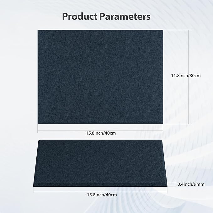 Amantech 12 Pack Acoustic Panels Self Adhesive Sound Proof Foam, High Density Sound Acoustic Panel, 16X12X0.4 Inch 4:3 Rectangle Panels in Home, Office, Reccording Room, Studio,More(Dark Blue)