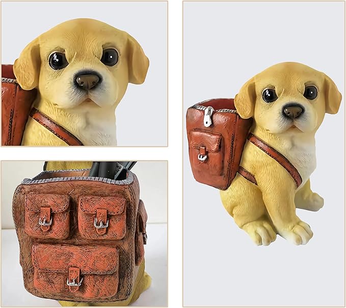 Dog Pen Holder for Desk Labrador Retriever Gifts for Men Women and Kids Unique Pen Pencil Holder Cup Funny Desktop Organizer for Home Office School Desk Decor (lemon-yellow)
