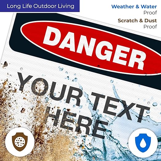 Custom Danger Sign, OSHA Sign, 18x24 Inches, 3M EGP Reflective .080 Aluminum, Fade Resistant, Indoor/Outdoor Use, Made in USA