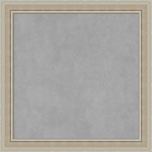 Amanti Art Silver Framed Magnetic Board 24x24 Medium Vision Board for use with Magnets, 100% Metal Sheet to Display Items as Office Decor or for Home Organization in mudroom, Kitchen or Kids Room