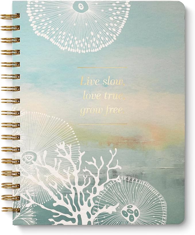 Compendium Spiral Notebook – Live Slow, Love True, Grow Free. – A Designer Spiral Notebook with 192 Lined Pages, College Ruled, 7.0" W x 9.25" H