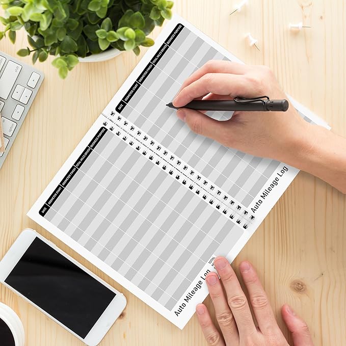 INKNOTE 2 Pcs Auto Mileage Log Book Expense Record Notebook for Car for Small Business Driving Bookkeeping 7.87 X 5inch