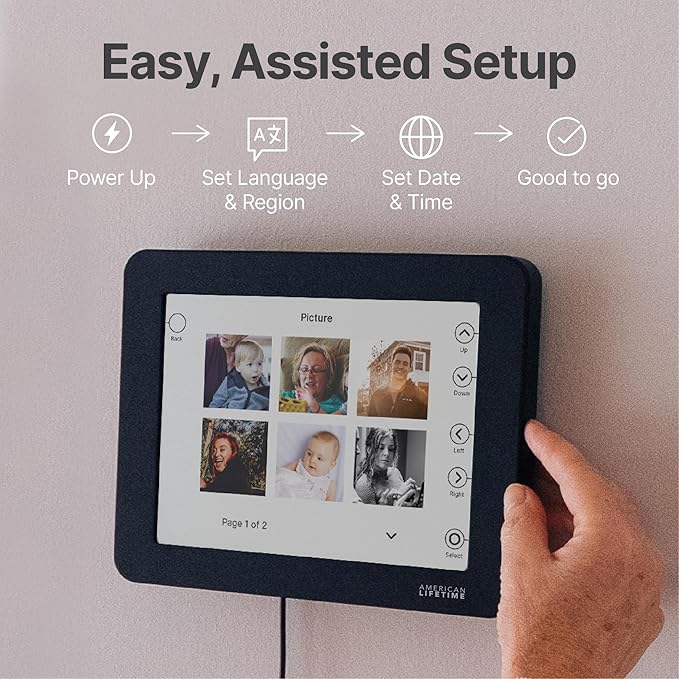 American Lifetime New 2026 Dementia Clock Large Digital Clock for Seniors, Alzeimer Clock Large Display with Custom Alarms, Clock with Day & Date for Elderly, Digital Calendar Premium Black Pro