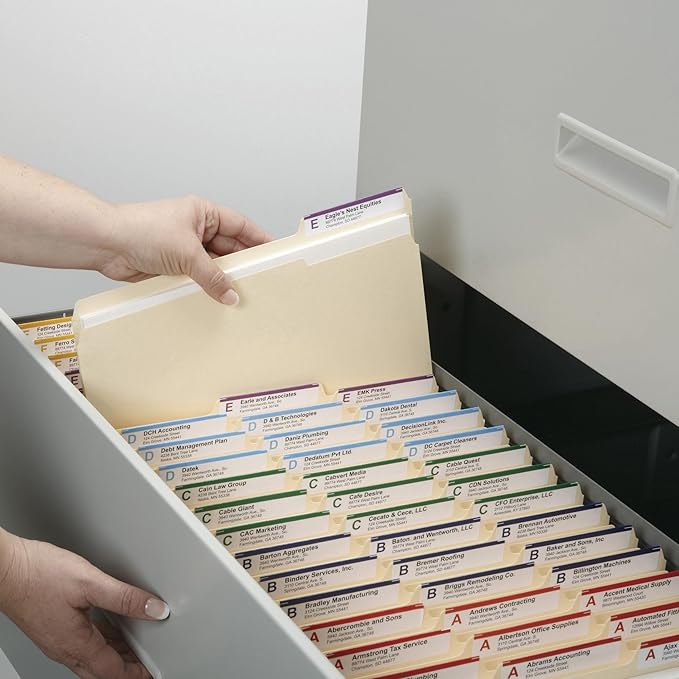 Smead File Folders Letter Sized, 1/3-Cut Tab, Assorted Positions, Letter Size Manila Folders, 100 Per Box (10330)