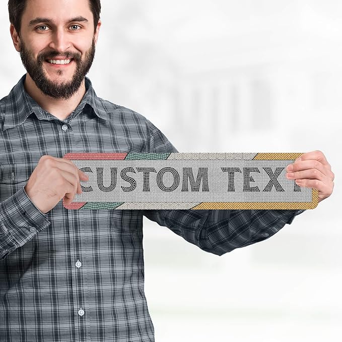 Custom Sign, Custom Street Sign, 11 Font Colors, 13 Font Styles, 4 Hole Options, 22 Sizes, 4x18 Inches, Rust Free DiBound, Fade Resistant, Made in USA by My Sign Center (Fauxsaic 2)