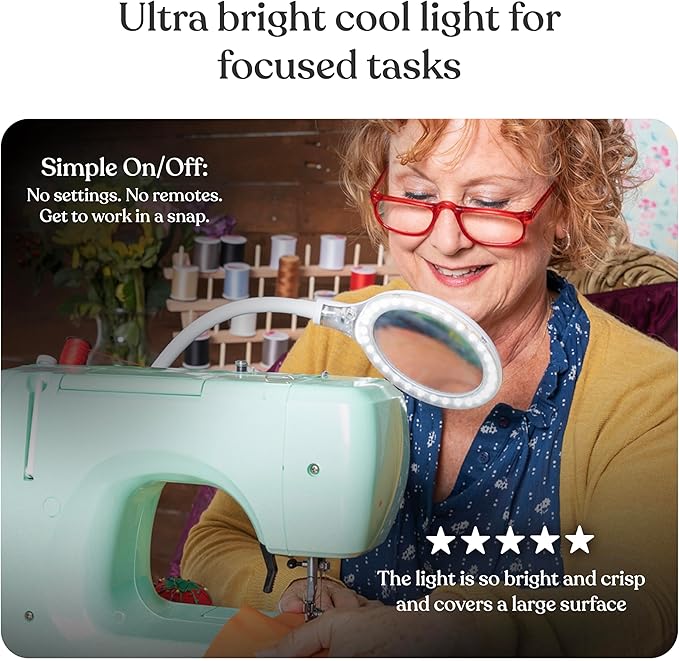 Brightech LightView Pro Flex 2 in 1 Magnifying Desk Lamp, 2.25x Light Magnifier, Adjustable Magnifying Glass with Light for Crafts, Reading, Close Work