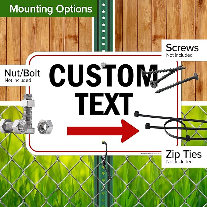 Custom Arrow,Custom Directional Sign, Right Arrow, 12x18 Inches, Rust Free .063 Aluminum, Fade Resistant, Made in USA by My Sign Center