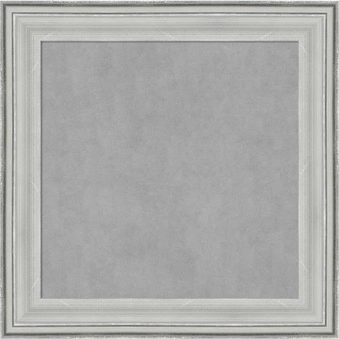 Amanti Art Silver Framed Magnetic Board 15x15 X-Small Vision Board for use with Magnets, 100% Metal Sheet to Display Items as Office Decor or for Home Organization in mudroom, Kitchen or Kids Room