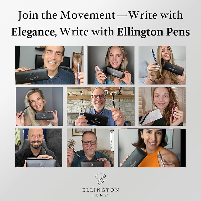 Ellington Pens Luxury Fountain Pen Set - Extra Fine Nib - Includes 3 Ink Cartridges, Refillable Ink Converter, Gift Box - Fountain Pens For Writing, Calligraphy, Journaling, Sketching (Alpine Rose)