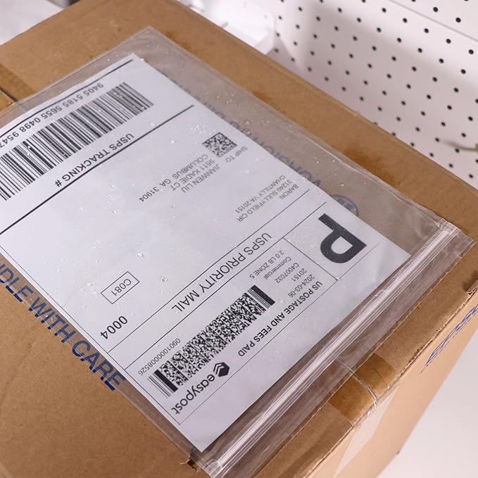 iMailer - 200 Pack 9.5"x 12" Packing List Envelopes -Resealable Adhesive Plastic Pouches for Shipping Labels and Document
