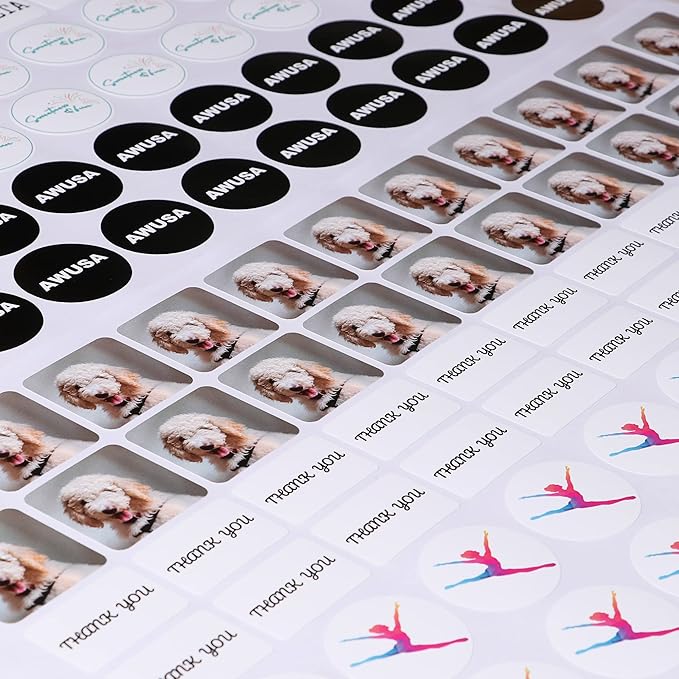 Custom Stickers Personalized Labels - Customized Stickers with Any Design Image Logo Text,Custom Stickers for Business Logo,Custom Thank You Label Stickers,100 Labels (Rectangle,5"x2")