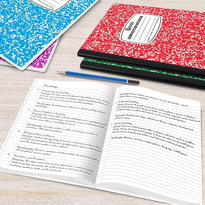 Rosmonde 1000 Pack (Pallet) Composition Notebook Bulk, College Ruled, Pallet of Composition Notebooks, 200 Pages (100 Sheets), 9-3/4 x 7-1/2, Bulk Notebooks for School & Office, 4-7 Days Transit