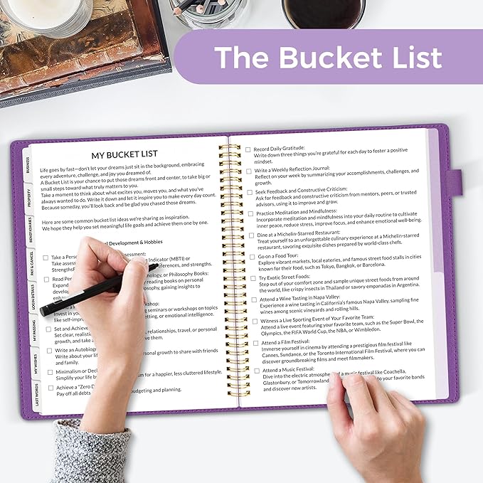 SUNEE End of Life Planner - I'm Dead Now What Planner for Seniors & Family Legacy, Large Print Spiral-Bound Estate Planning Organizer with Tabs - Final Wishes, Passwords & Funeral Planning, A4, Purple