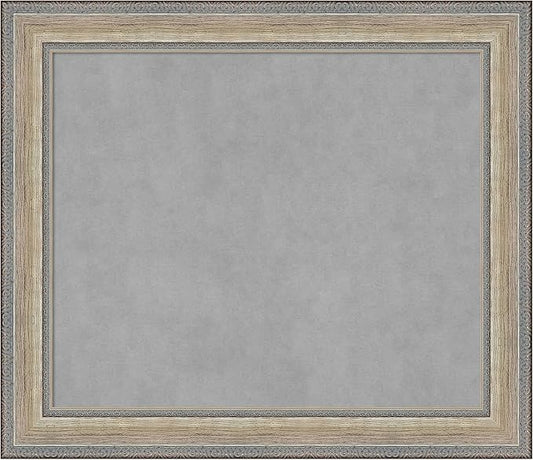 Amanti Art Silver Framed Magnetic Board 25x29 Medium Vision Board for use with Magnets, 100% Metal Sheet to Display Items as Office Decor or for Home Organization in mudroom, Kitchen or Kids Room
