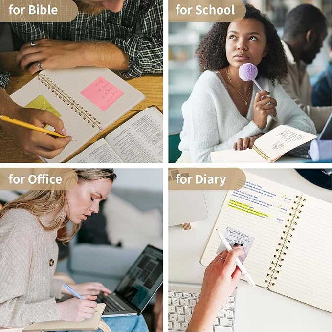 Spiral Notebook-5.75" x 8.125" College Ruled Journal with Inner Pockets and 160 Pages,PU Leather Cover Business Journal, Twin-Wire Binding Notebook Perfect for Office & Home School Supplies Khaki