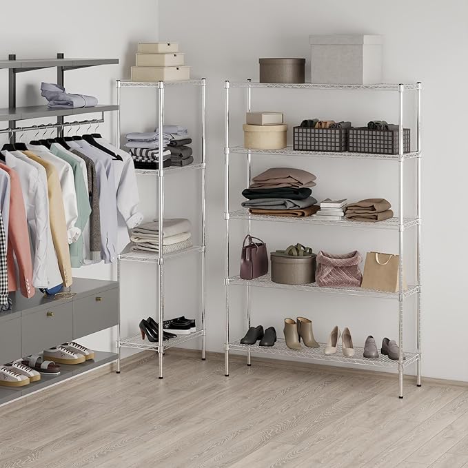 Regal Altair 14" Deep x 48" Wide x 74" Height Wire Shelving Kit | 5-Tier | NSF Commercial Storage Rack Unit
