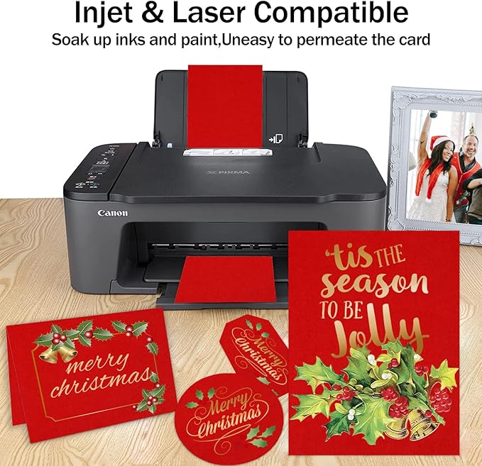 24 Sheets Bright Red Cardstock 8.5 x 11 Construction Paper, Goefun 80lb Red Card Stock Paper for Christmas, Valentines Day, Invitations and Craft
