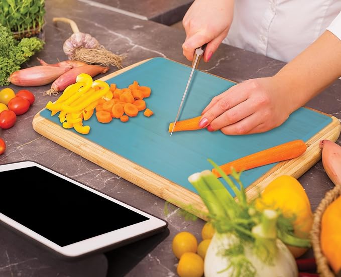 Better Kitchen Products Flexible Plastic Cutting Board Mats, Set of 6, Textured, 6 Vivid, Translucent Colors Assorted