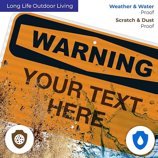 Custom Warning Sign, OSHA Sign, 12x18 Inches, 3M EGP Reflective .063 Aluminum, Fade Resistant, Indoor/Outdoor Use, Made in USA