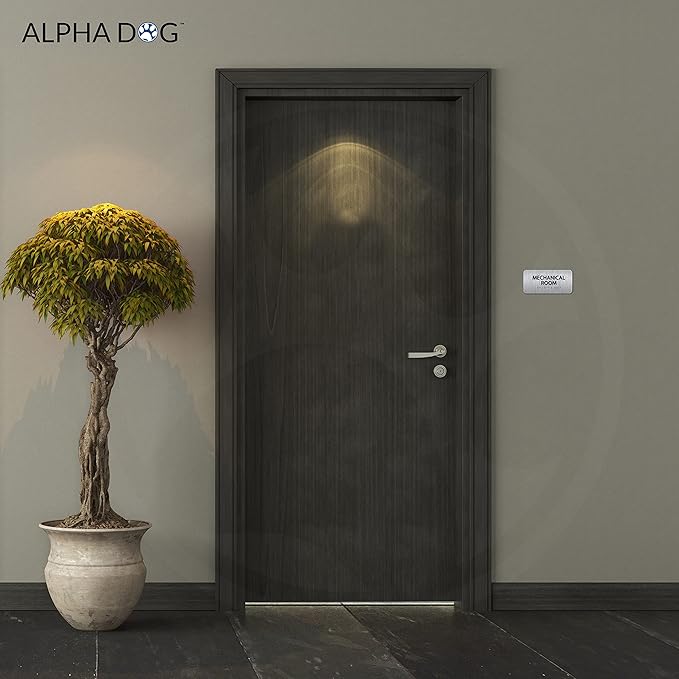 ALPHA DOG ADA SIGNS - Mechanical Room Sign with Braille for Your Business, 4x8 Inch, ADA Compliant, Indoor or Outdoor, Easy Installation, Made in the USA, Brushed Metal