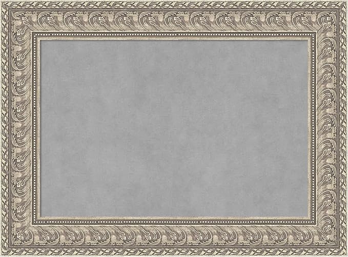 Amanti Art Silver Framed Magnetic Board 23x31 Medium Vision Board for use with Magnets, 100% Metal Sheet to Display Items as Office Decor or for Home Organization in mudroom, Kitchen or Kids Room