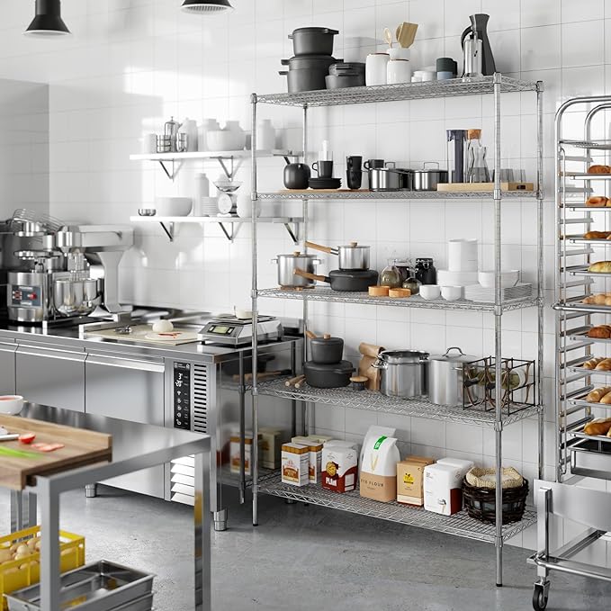 Regal Altair 18" Deep x 54" Wide x 86" Height Wire Shelving Kit | 5-Tier | NSF Commercial Storage Rack Unit