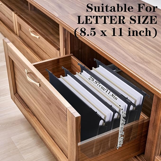 6 Pack Plastic High Capacity Hanging File Folders, 4" Expanding Pocket with Movable Dividers, Heavy Duty for Filing Cabinet, Insertable Tabs, Letter Size