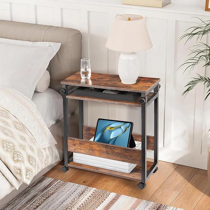 TooCust Height Adjustable Computer Tower Stand, Computer & Machine Carts, PC Tower Stand, Printer Stands with Wheels, 24" W x 12" D x 23"-38" H, Holds Up to 132 lbs (Fits Tower Lower Than 19")